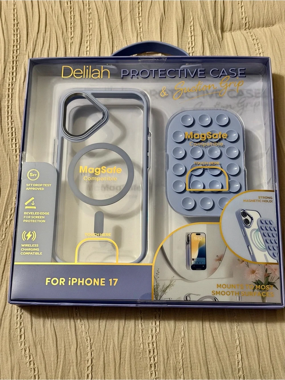 MagSafe Compatible Suction Grip Phone Case - Blue